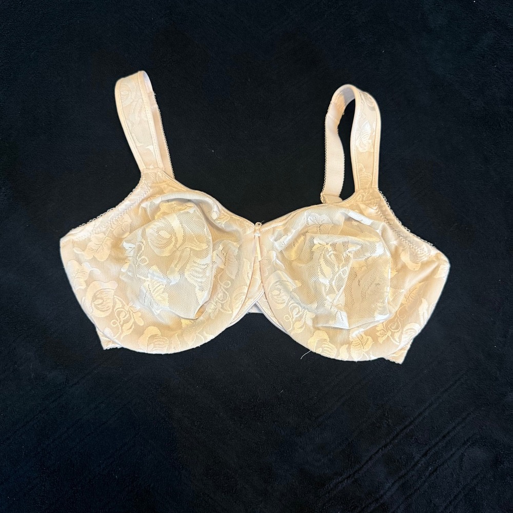 Wacoal Awareness Underwire Bra 85567 Sand Nude Floral Lace 34DD Womens